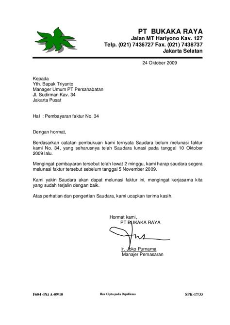 Bahasa Indonesia surat bisnis